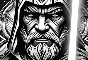 obi wan kenobe light saber tattoo idea
