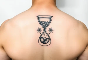 Simple but nice hourglass with trippy art details tattoo idea