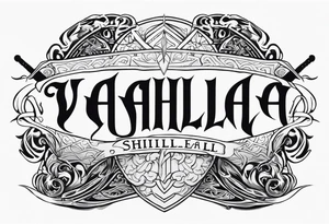 Valhalla shiel sword symbol tattoo idea