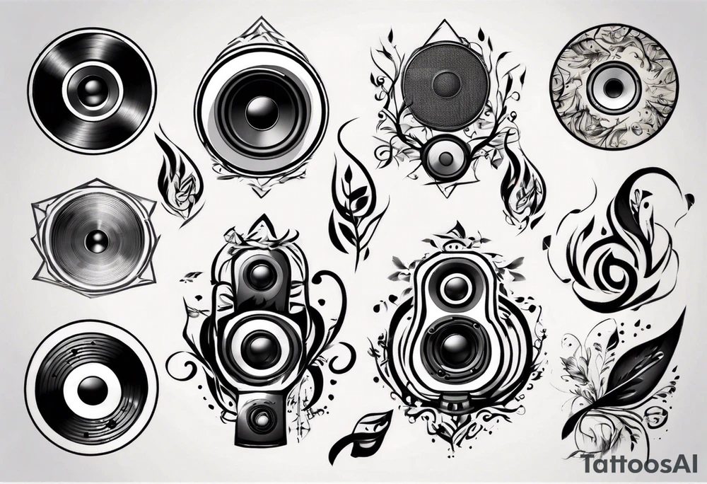 music nature speaker tattoo idea