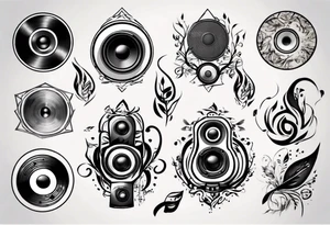 music nature speaker tattoo idea