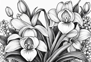 Lilly of the valley and Saturn tattoo idea