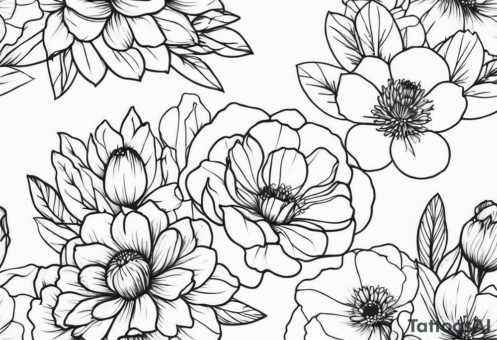 birth flowers tattoo idea