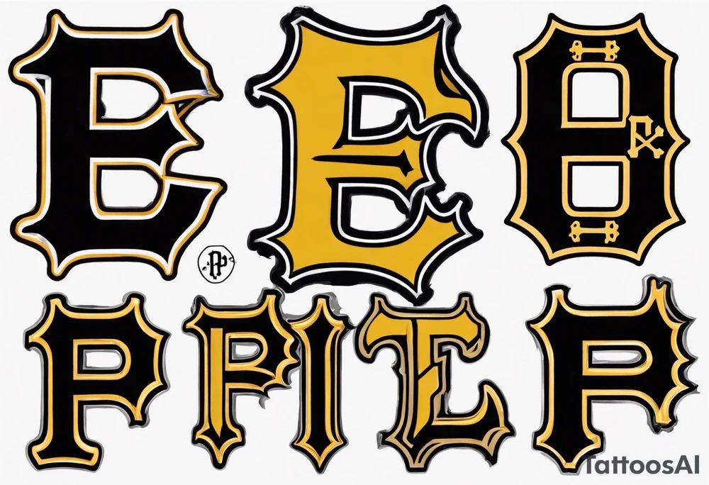A Pittsburgh Pirates P logo that looks like a branded shape on an arm tattoo idea