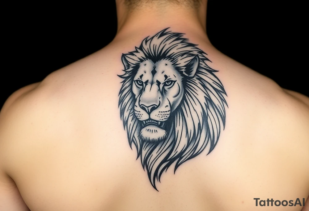 powerful majestic lion tattoo idea