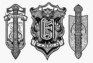 Valhalla  warrior   Sword axe
 Dragon tattoo idea