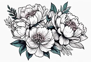 Bouquet of peonies tattoo idea