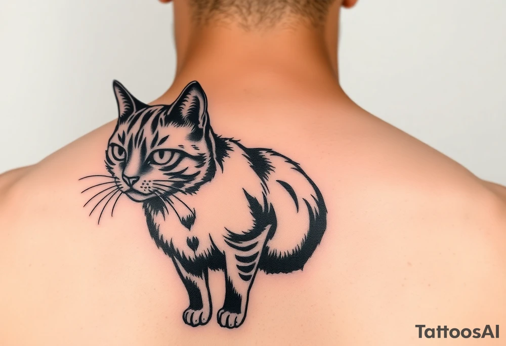 black cat tattoo idea
