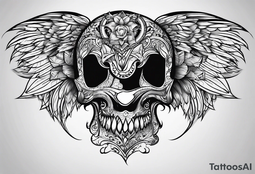 black and white tattoo idea
