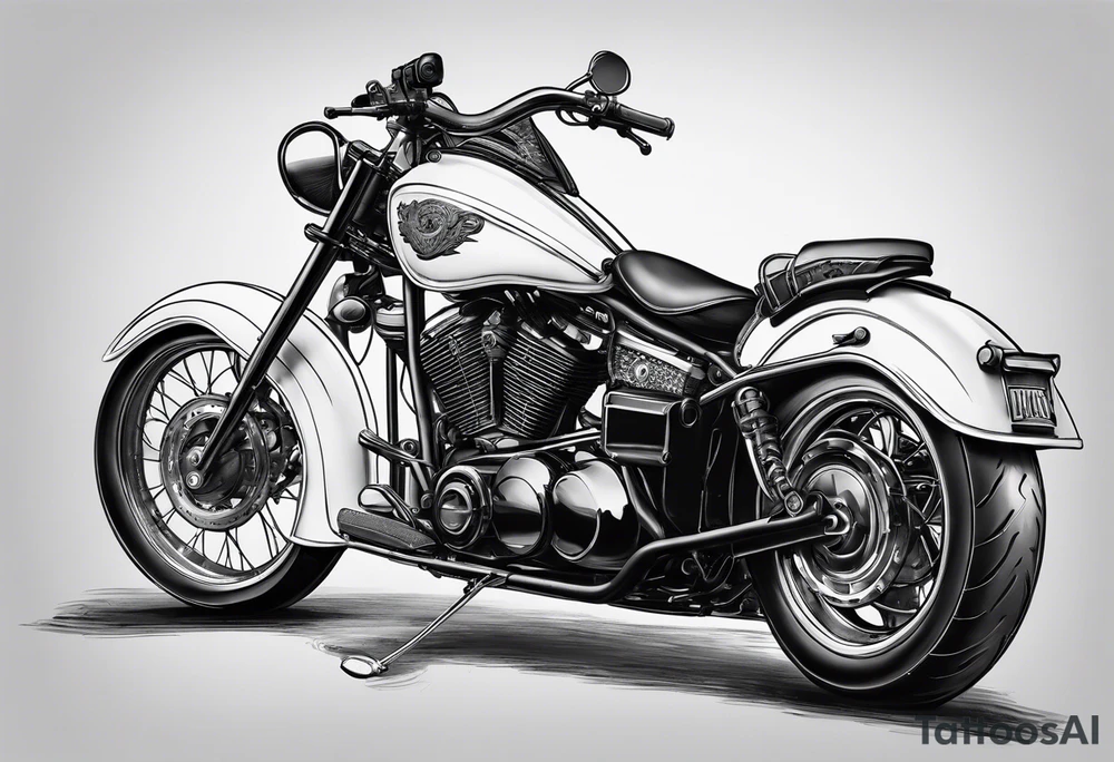 Frau mit Helm auf Motorrad tattoo idea