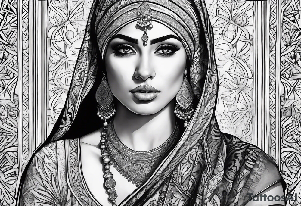 Middle eastern woman tattoo idea