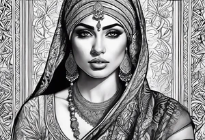 Middle eastern woman tattoo idea