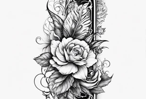 Spine tattoo with water and flowers and a country aspect tattoo idea