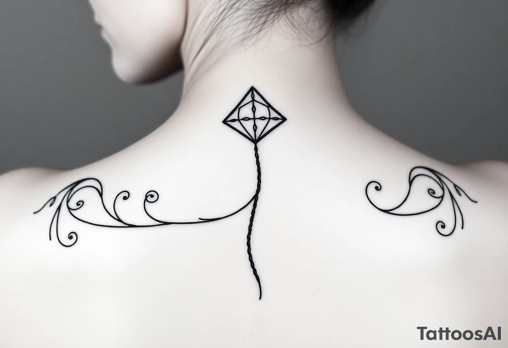Kite rope deceased tattoo idea