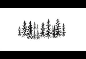 Coniferous forest tattoo sleeve black and gray tattoo idea