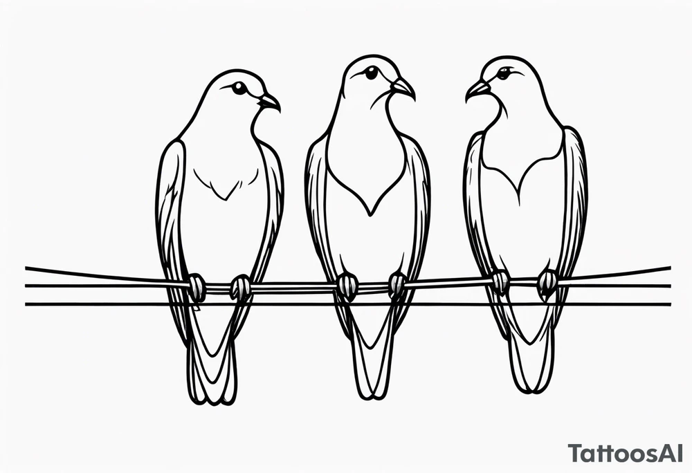 two doves sitting on a wire tattoo idea