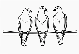 two doves sitting on a wire tattoo idea