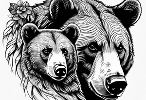 A bear and it’s cub tattoo idea