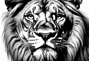 lion close up angry tattoo idea