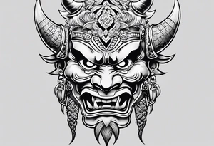 Oni mask tattoo idea