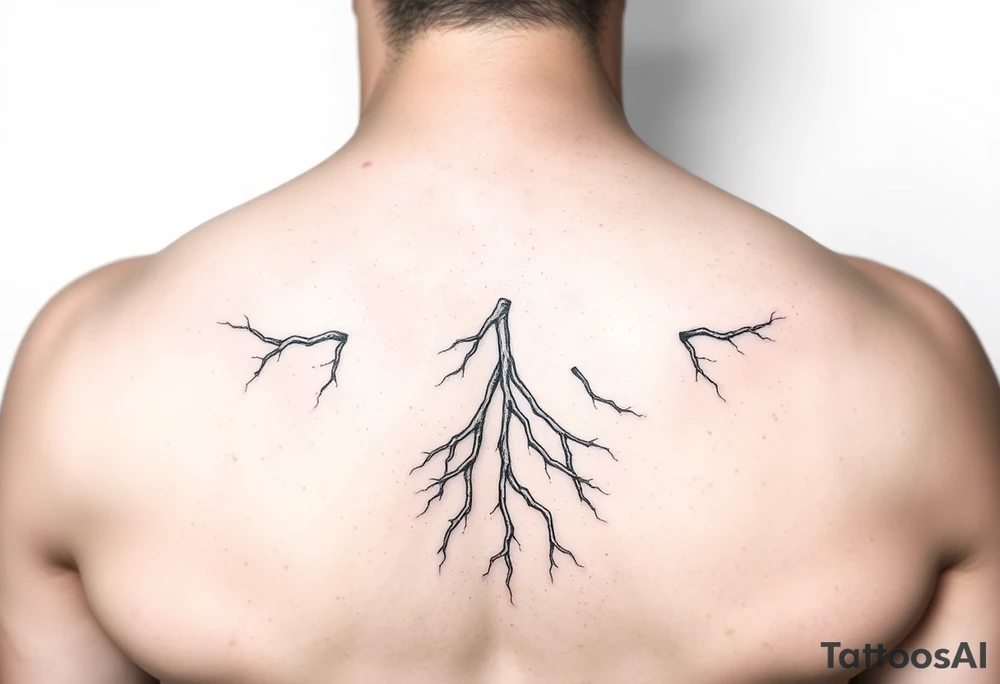 Minimal never seen before lighting and roots tattoo idea