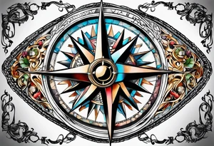 Compass on chain tattoo idea