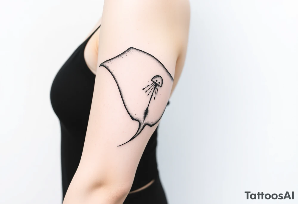 stingray, coral, jellyfish tattoo idea