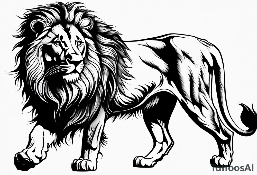 powerful majestic lion tattoo idea
