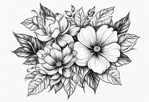 Curved floral leaves; s-shape tattoo idea