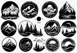 Small
Black
Mountain 
Silhouette tattoo idea