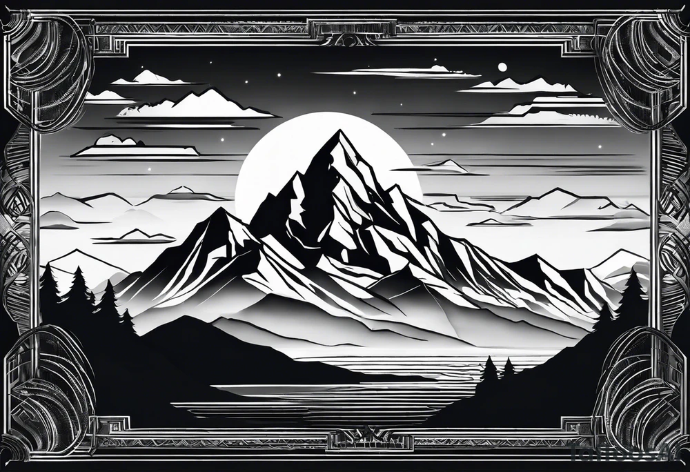 Mountain range silhouette tattoo idea