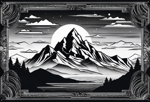 Mountain range silhouette tattoo idea