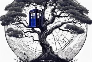 Tree with Jedi symbol and a tardis tattoo idea