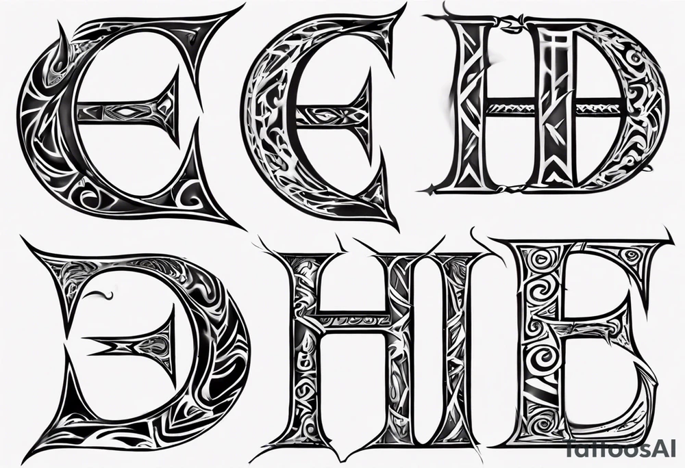 combining the letters E and H tattoo idea