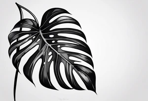 Monstera plant tattoo idea