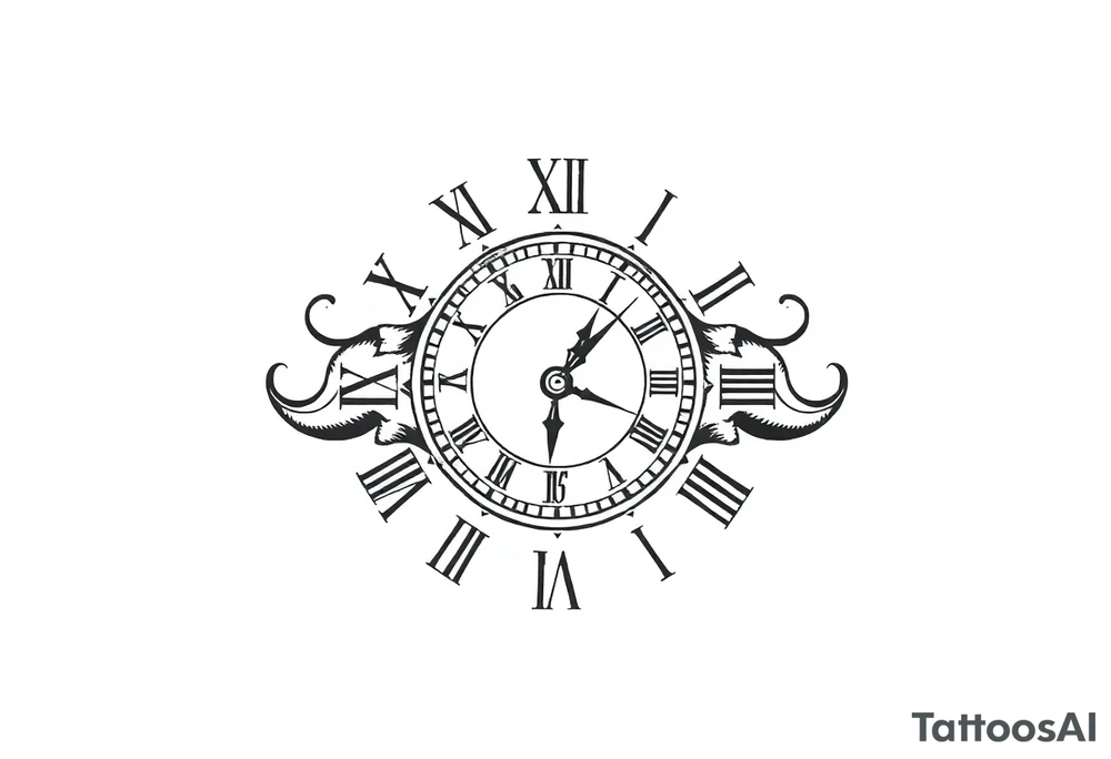 roman numerals with clock tattoo idea