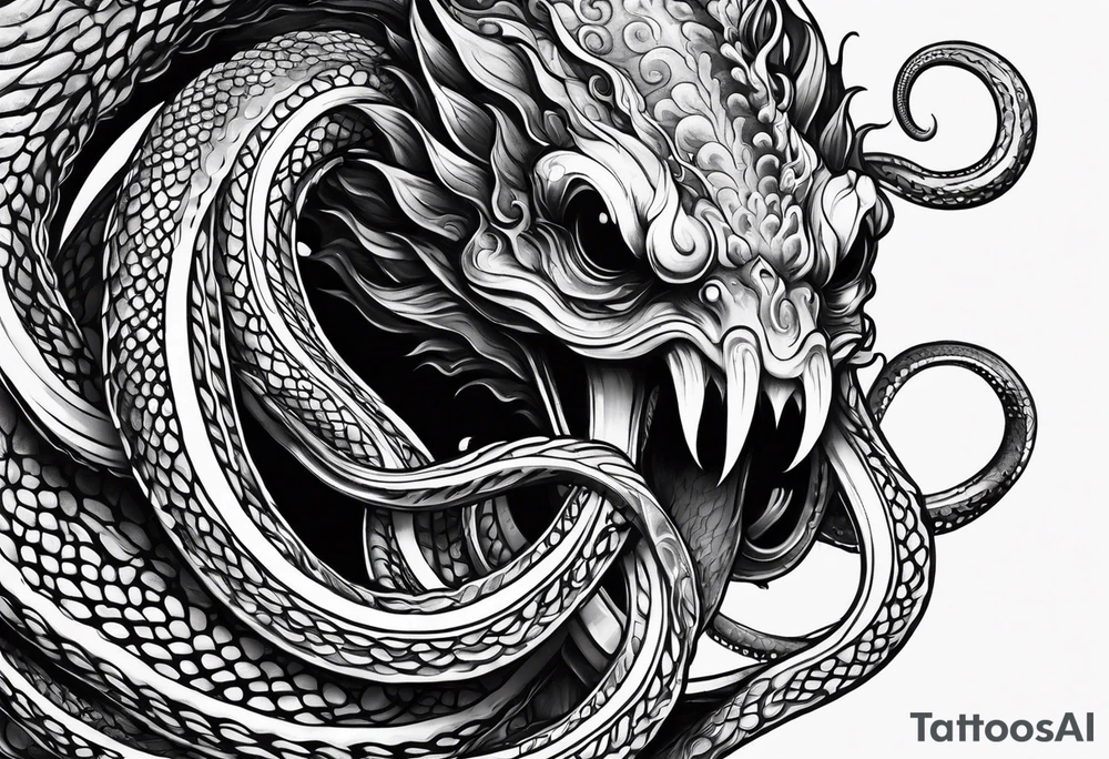 kraken with tentacles tattoo idea