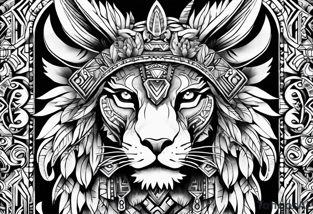 Aztec animal tattoo idea