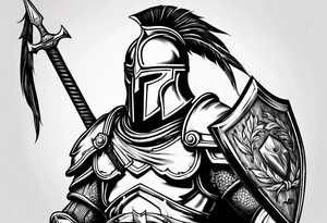 Spartan sword and shield tattoo idea