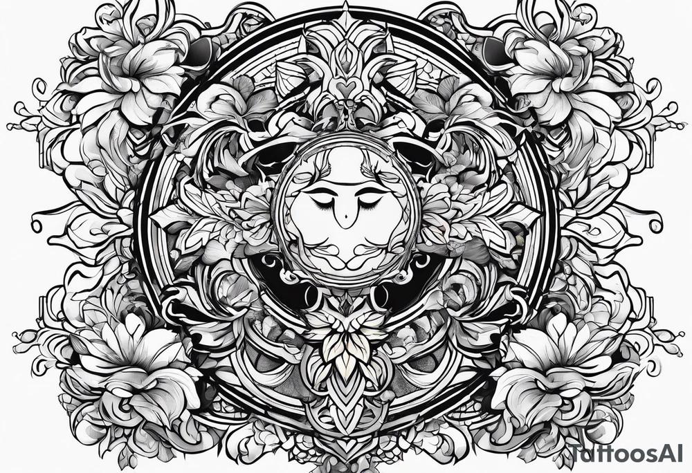 41 with design and cross tattoo idea