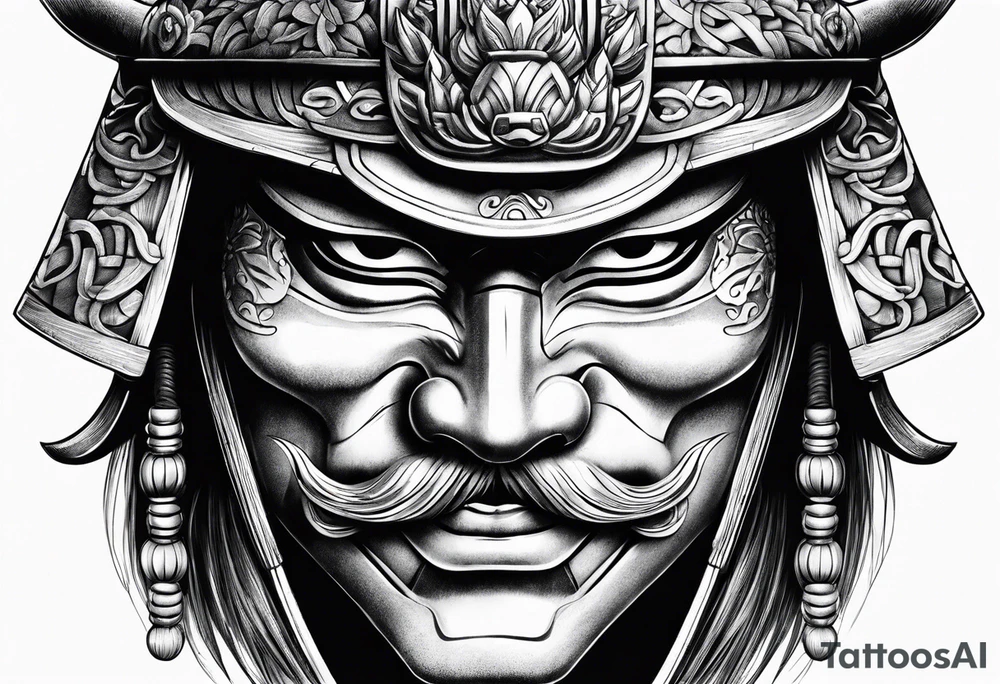 samurai mask tattoo idea