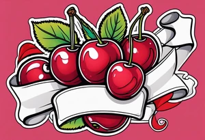 Cherries with ribbon tattoo idea