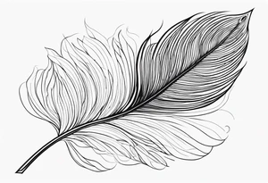 Fineline peacock feather with hibiscus flowers tattoo idea