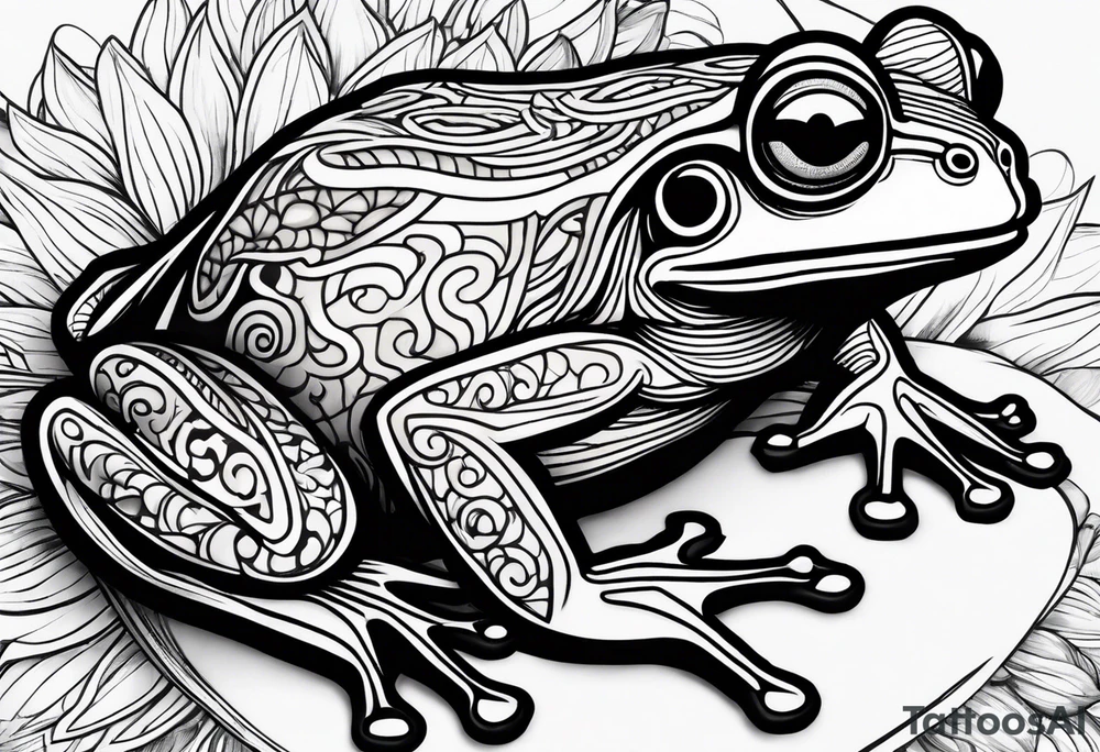 a psychedelic frog tattoo idea