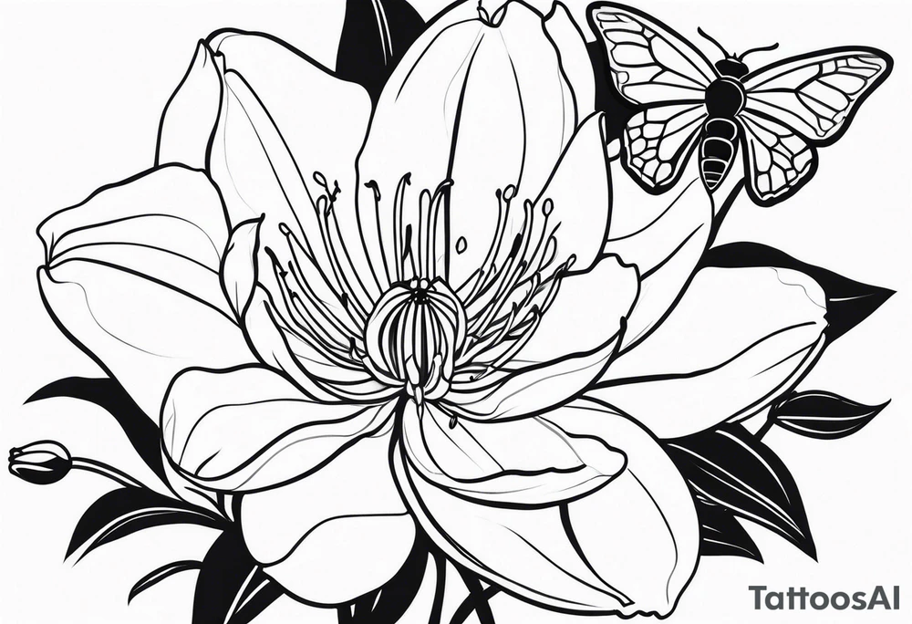Lily rose with rose bud honey bee arm cuff tattoo idea