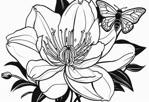 Lily rose with rose bud honey bee arm cuff tattoo idea