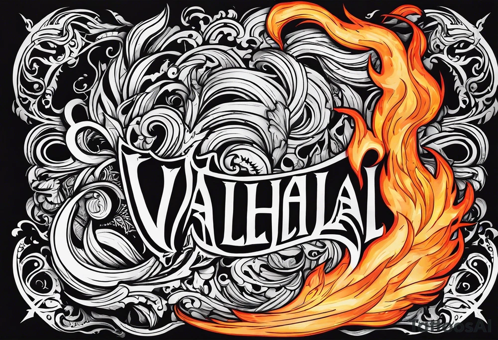 Valhalla on fire tattoo idea