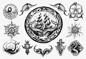 Symbol of the ocean that represents strength, love and unity tattoo idea