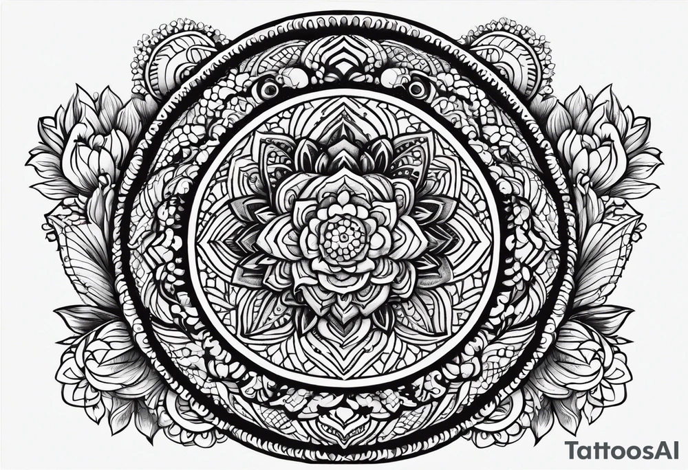 Rattlesnake mandala henna black tattoo design tattoo idea