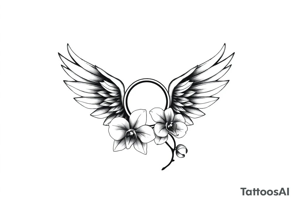Wings with infinity loop inside and an orchid tattoo idea Wings with infinity loop inside and an orchid tattoo idea